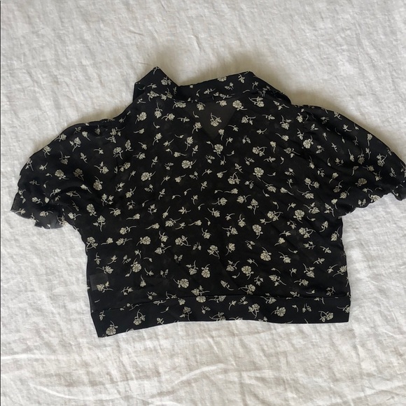 NWT Wildfox Button Down Sheer Tee - Picture 3 of 3